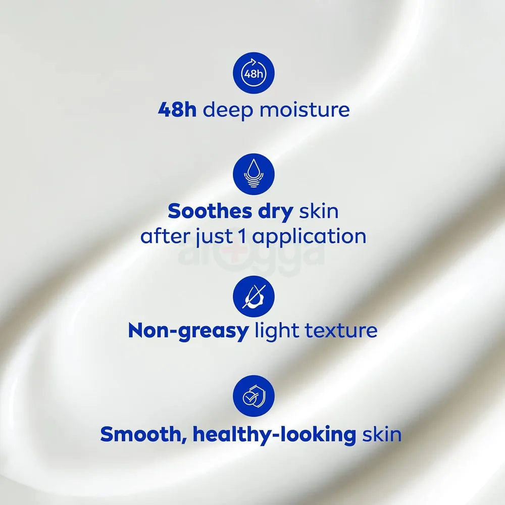 Nivea 48hr 5 in 1 Smooth Sensation Deep Moisture Serum Body Lotion with Shea Butter for Dry Skin  