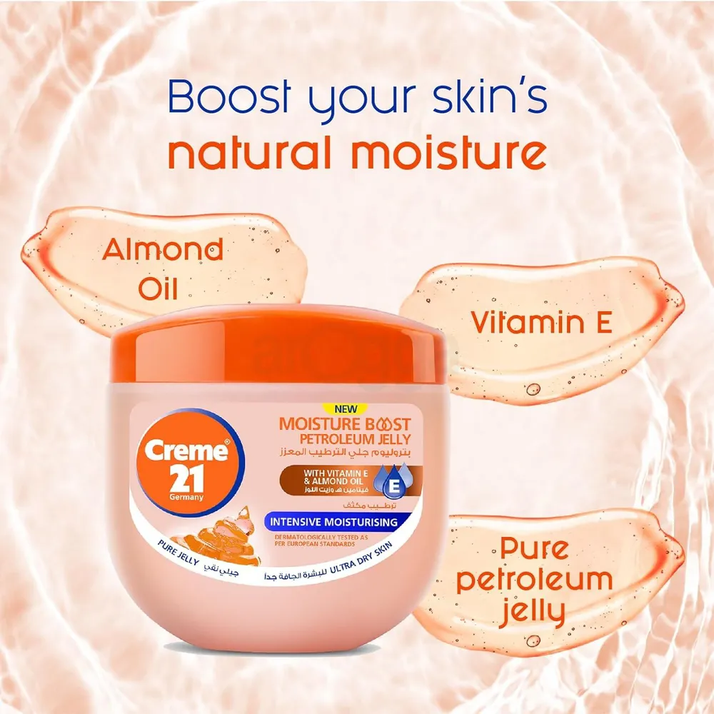 Creme 21 Intensive Moisturising Boost Pure Petroleum jelly with Vitamin E and Almond Oil 100ml  