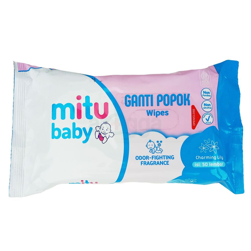 Mitu Baby Wipes Ganti Popok Charming Lily Wipes - 50's Pack  