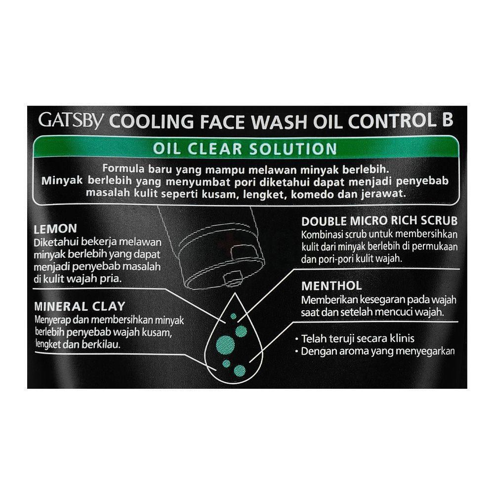 Gatsby Oil Control Cooling Facewash with Clay and Lemon  