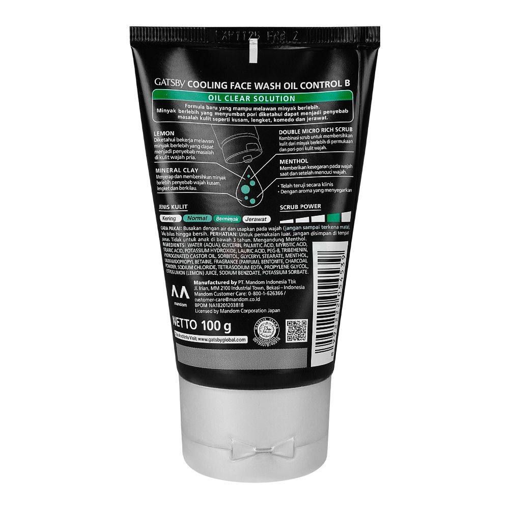 Gatsby Oil Control Cooling Facewash with Clay and Lemon  