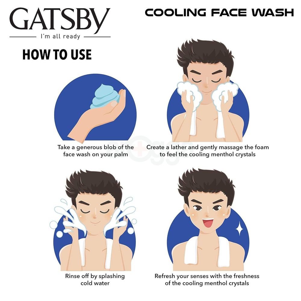 Gatsby Oil Control Cooling Facewash with Clay and Lemon  
