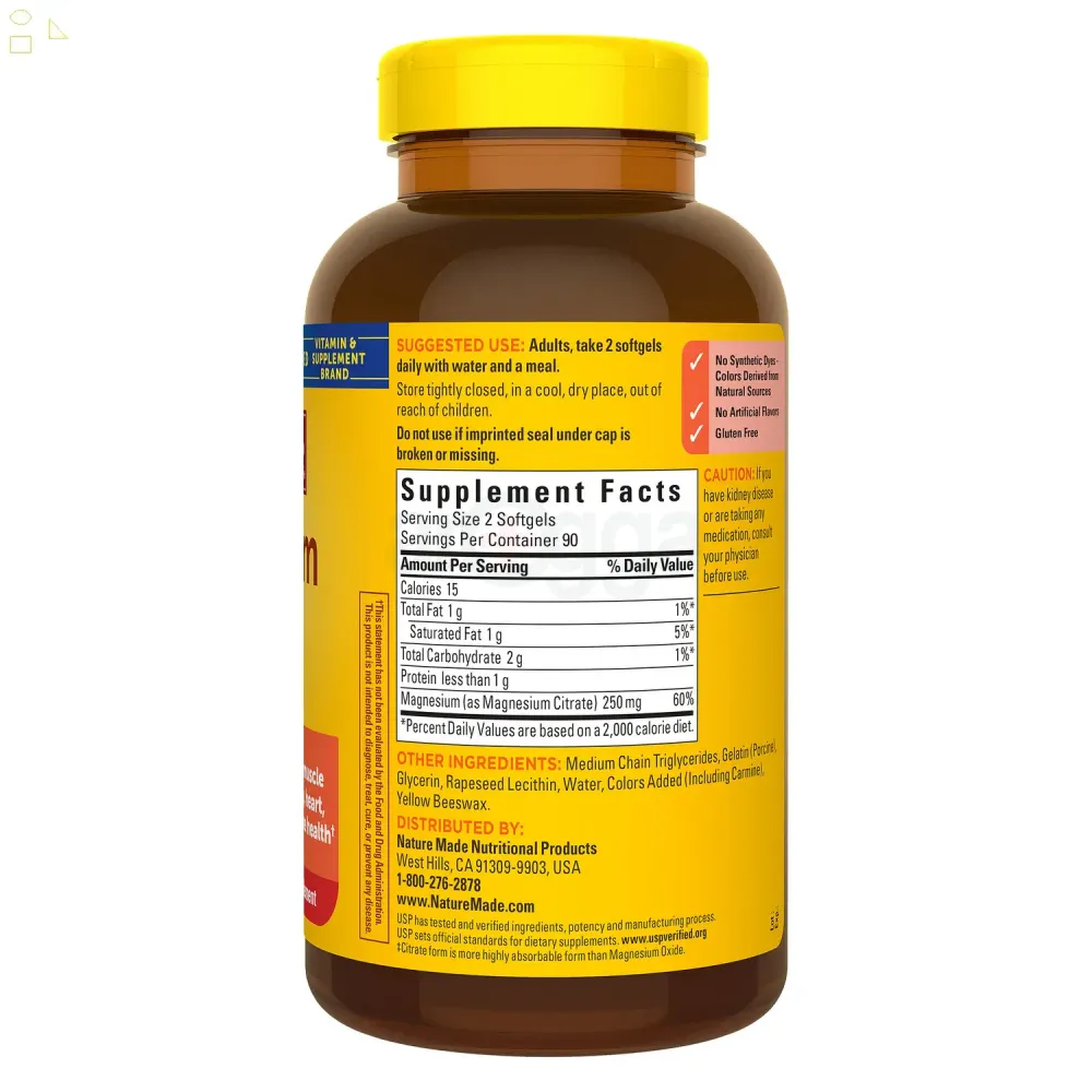 Nature Made Magnesium Citrate 250 mg., 180 Count  