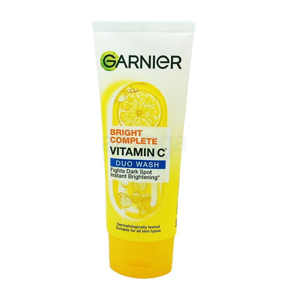 Garnier Bright Complete Brightening Duo Wash Face Wash Lemon Extract + White Clay 100gm  