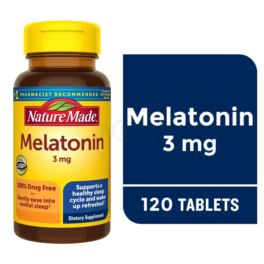Nature Made Melatonin 3 mg Tablets, 100% Drug Free Sleep Aid for Adults, 120 Count  