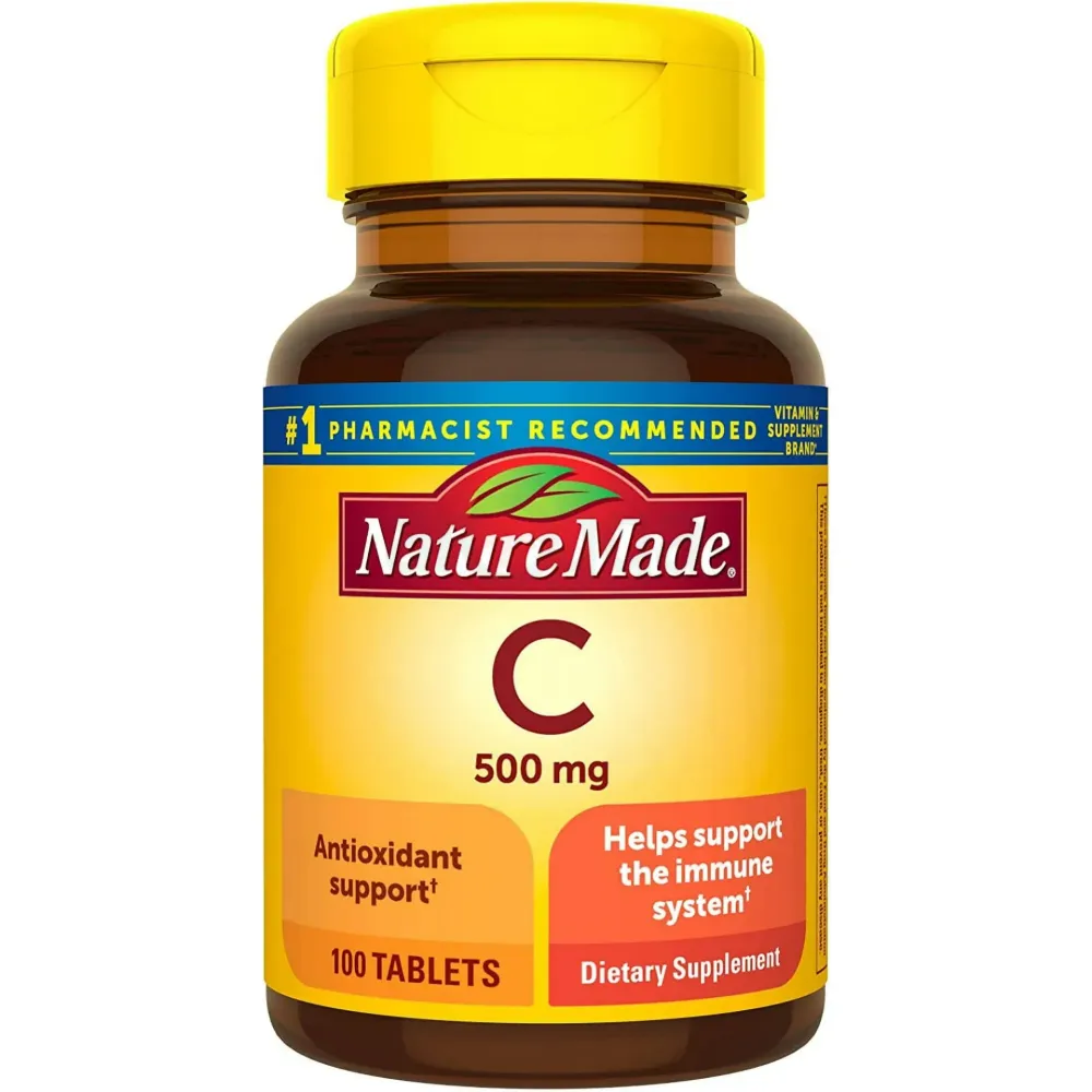 Nature Made Vitamin-C 500mg Dietary Supplement for Immune Support 100 Tablets  