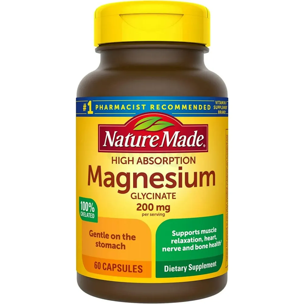 Nature Made Magnesium Glycinate 200 mg Per Serving Capsules, Dietary Supplement, 60 Count  