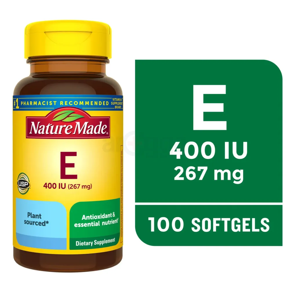 Nature Made Vitamin E 267 mg (400 IU) d-Alpha Softgels, Dietary Supplement, 100 Count  
