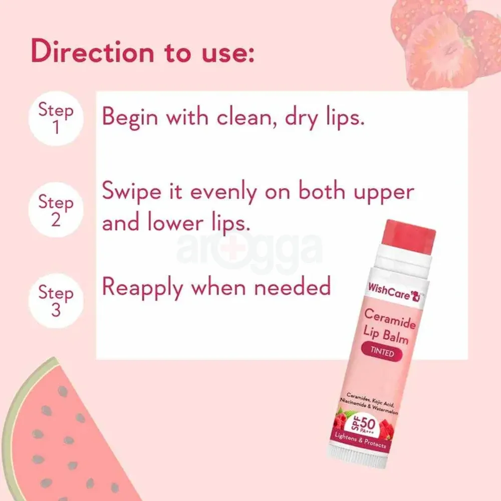 WishCare Ceramide Lip Balm Tinted with SPF 50 PA+++ 5gm  