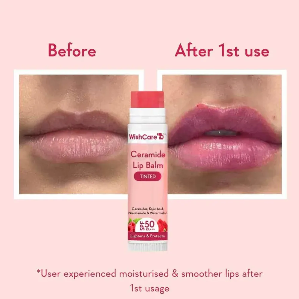 WishCare Ceramide Lip Balm Tinted with SPF 50 PA+++ 5gm  