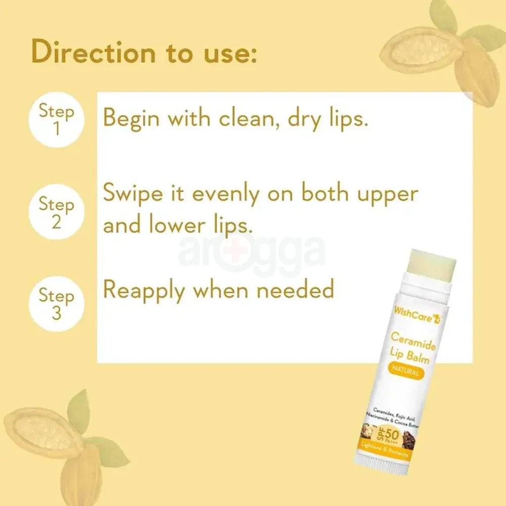 WishCare Ceramide Lip Balm Natural with SPF 50 PA+++  