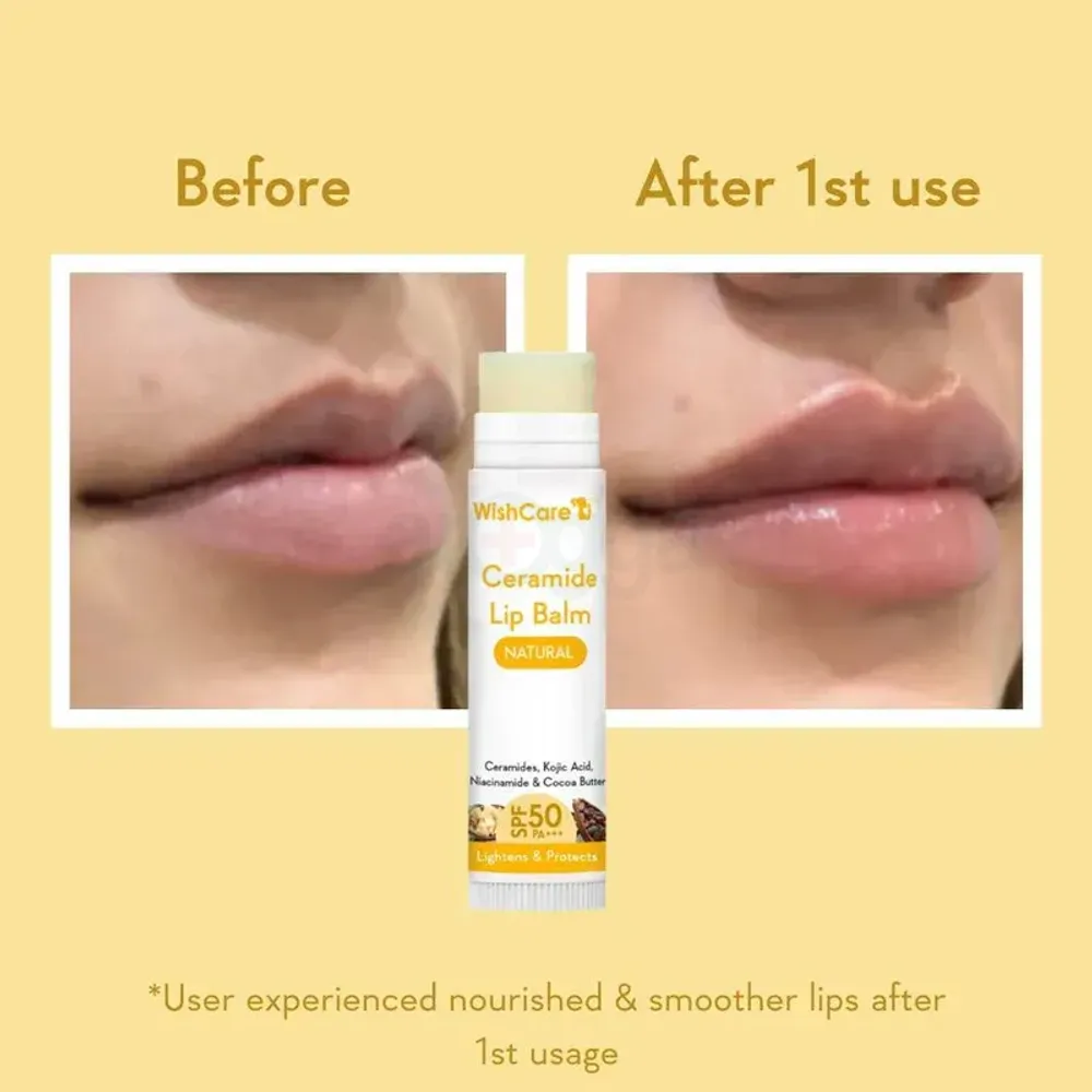 WishCare Ceramide Lip Balm Natural with SPF 50 PA+++   