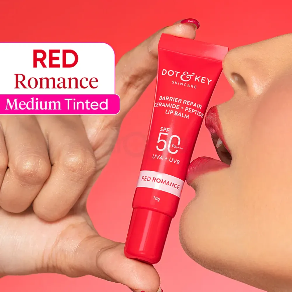 Dot & Key Ceramide Peptide Tinted Lip Balm SPF 50 - Red Romance  