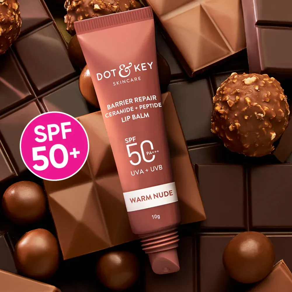 Dot & Key Ceramide Peptide Tinted Lip Balm SPF 50 - Warm Nude  