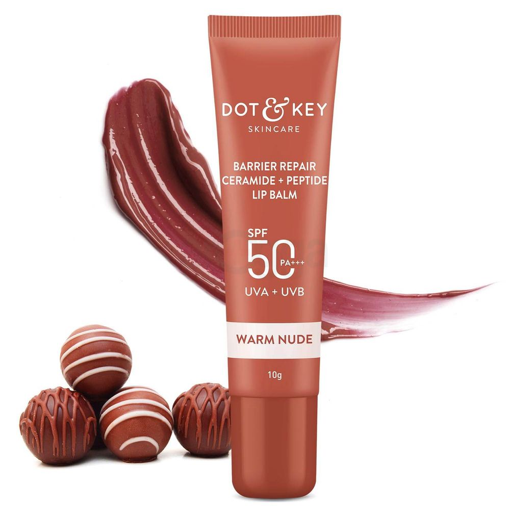 Dot & Key Ceramide Peptide Tinted Lip Balm SPF 50 - Warm Nude  
