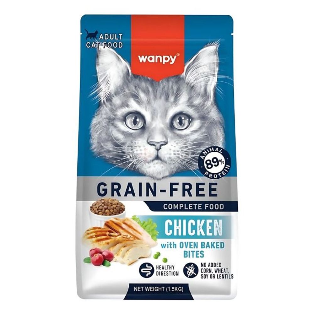 Wanpy Grain Free
Super Premium Dry
Cat Food Adult
Chicken 1.5KG  