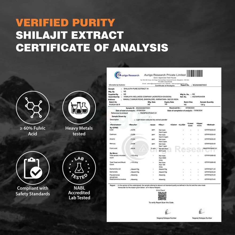 Himalaya Shilajit | 100% Pure Himalayan Shilajit I 60 Capsules  