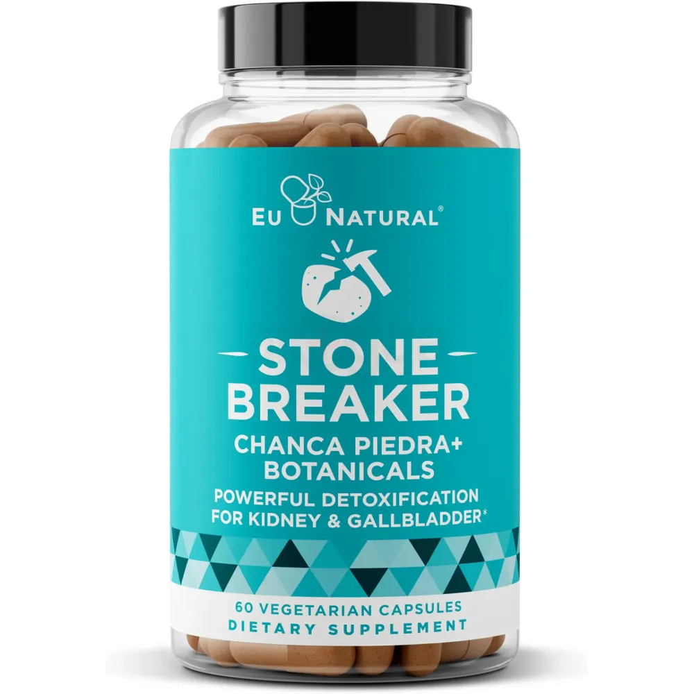 Eu Natural Chanca Piedra Stone Breaker Natural Dissolver, Kidney Cleanse & Gallbladder Supplement Detoxify 60 Caps  