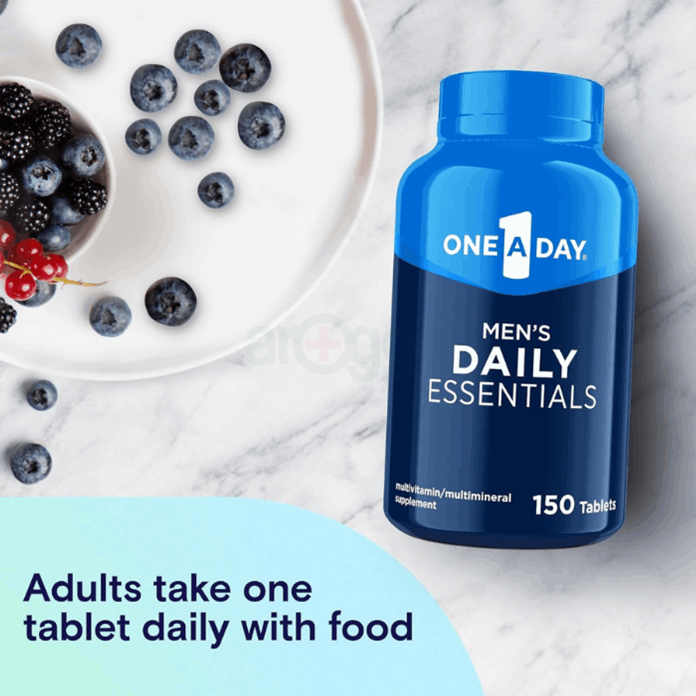 One A Day Men’s Multivitamin Daily Essentials, Multivitamin for Men and Immune Health with Vitamin B12, Vitamin C, and Zinc, 150 Tab  