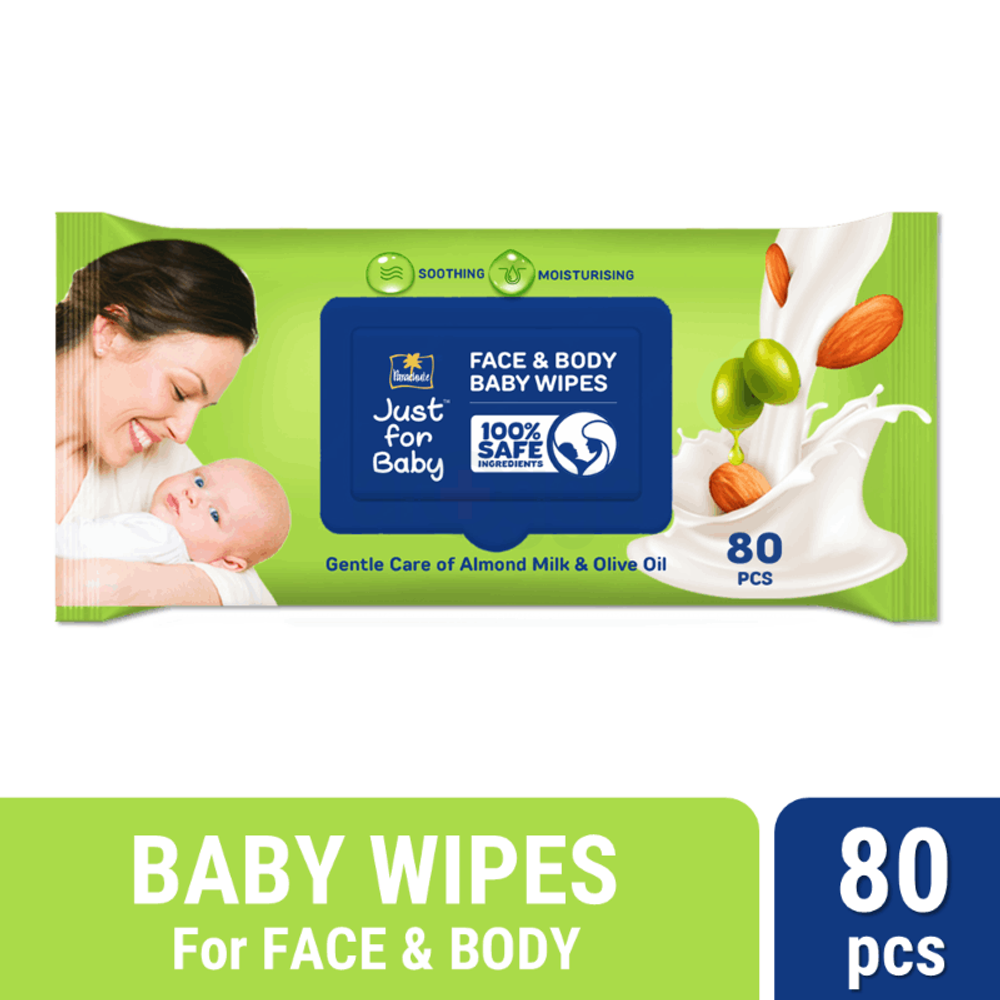 Parachute Just For Baby - Baby Face & Body Wipes 80pcs  