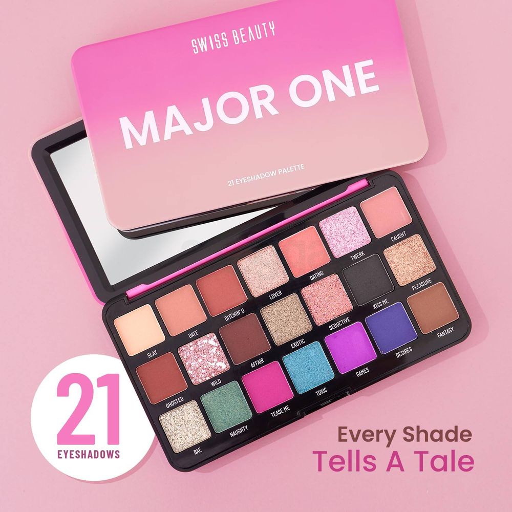 Swiss  Beauty Major One 21 Colour Eyeshadow Palette (Shade: 01)  