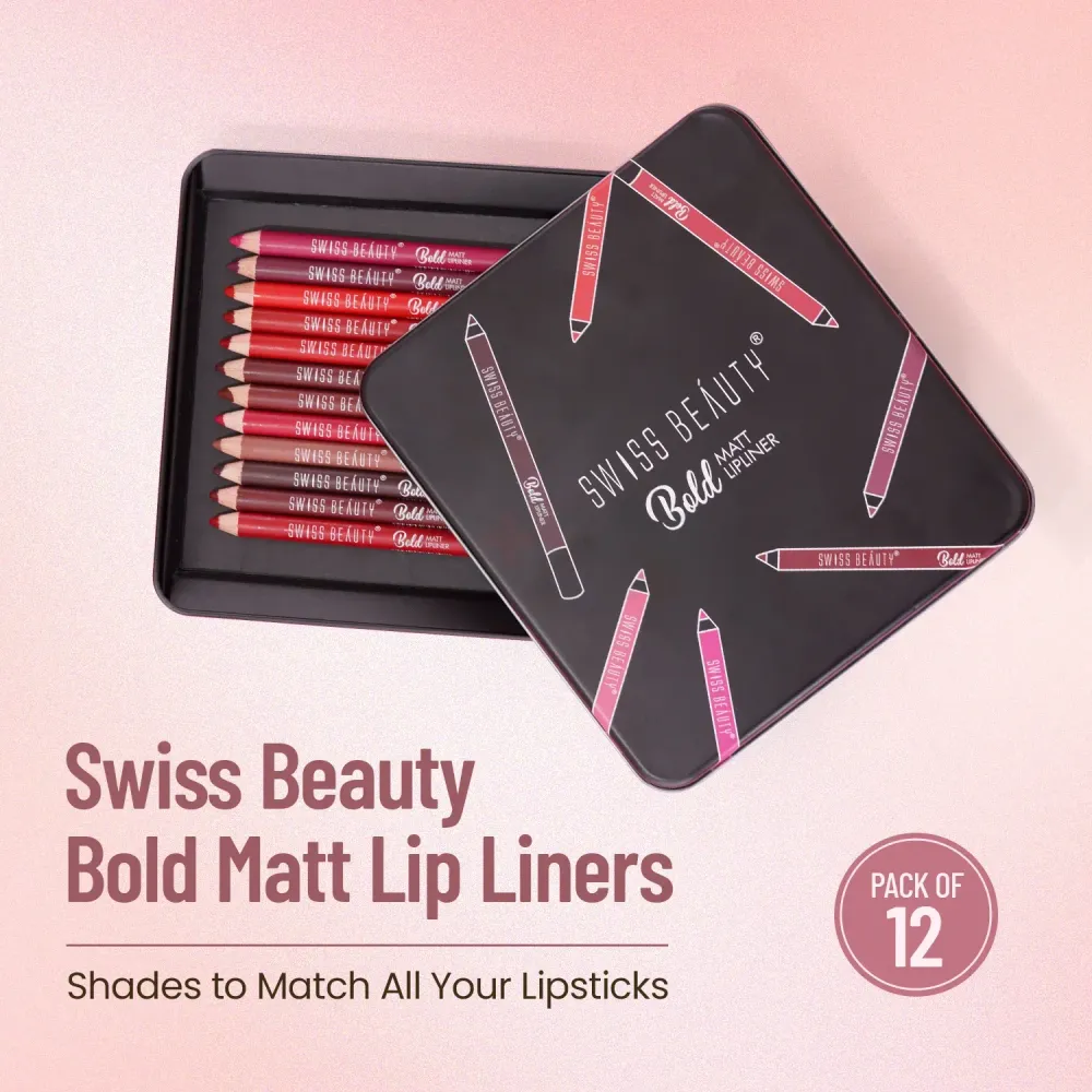 Swiss Beauty Bold Matte Lipliner 12 Pcs Set  