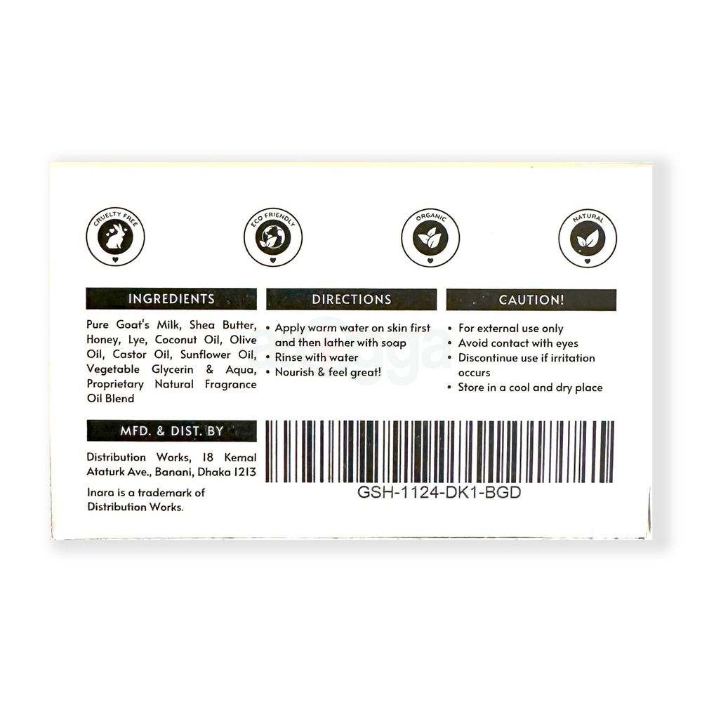 Inara Goat's Milk, Shea Butter & Honey Soap (Handmade) 100g  