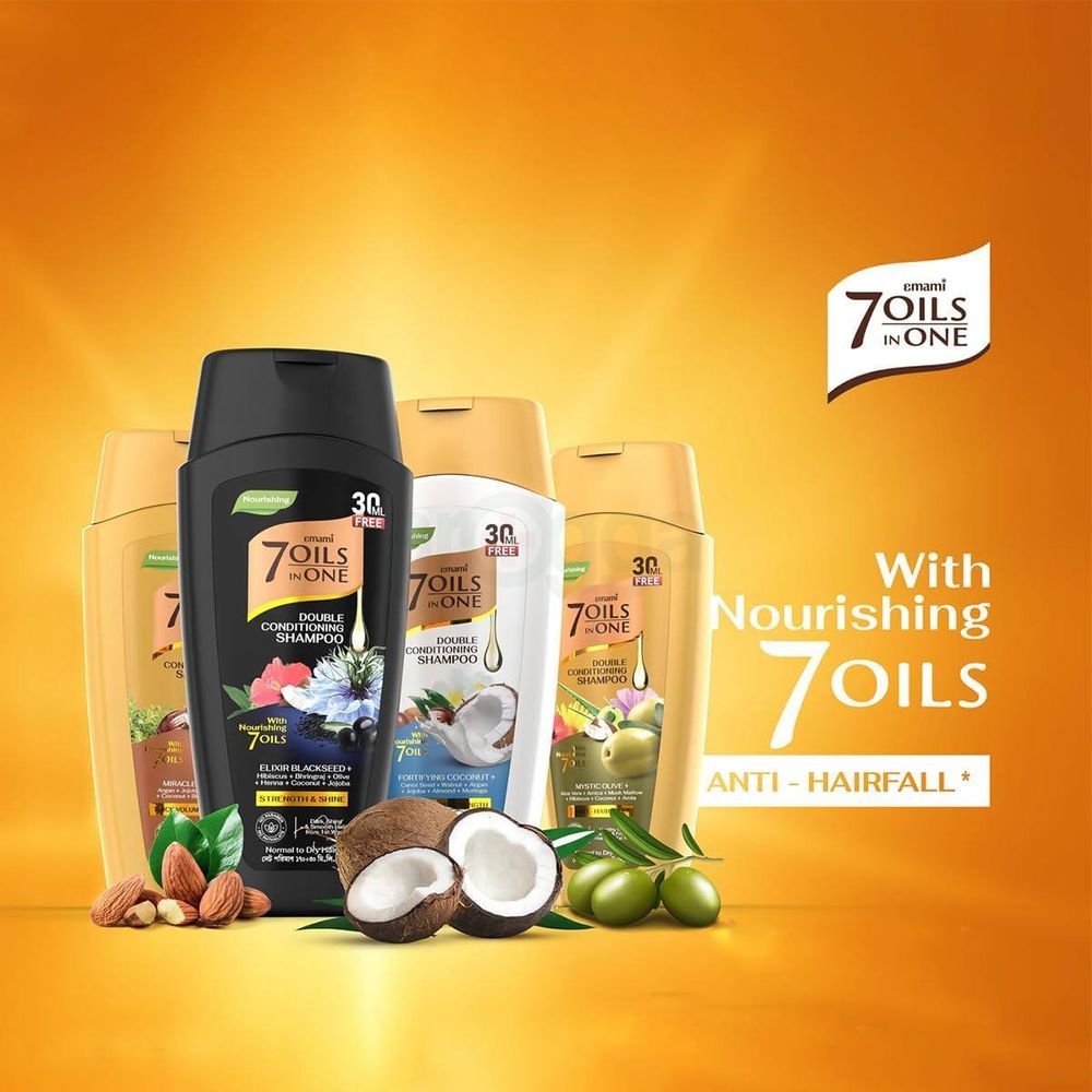 Emami 7 Oils in One Double Conditioning Shampoo with Elixir Blackseed 170ml (30ml Free)  