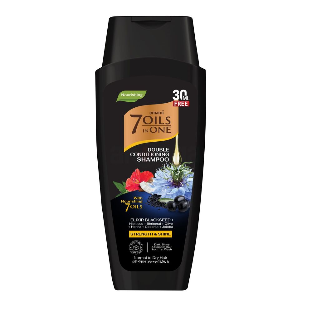 Emami 7 Oils in One Double Conditioning Shampoo with Elixir Blackseed 170ml (30ml Free)  