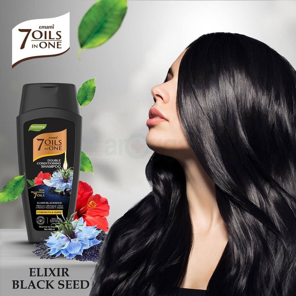 Emami 7 Oils in One Double Conditioning Shampoo with Elixir Blackseed 170ml (30ml Free)  