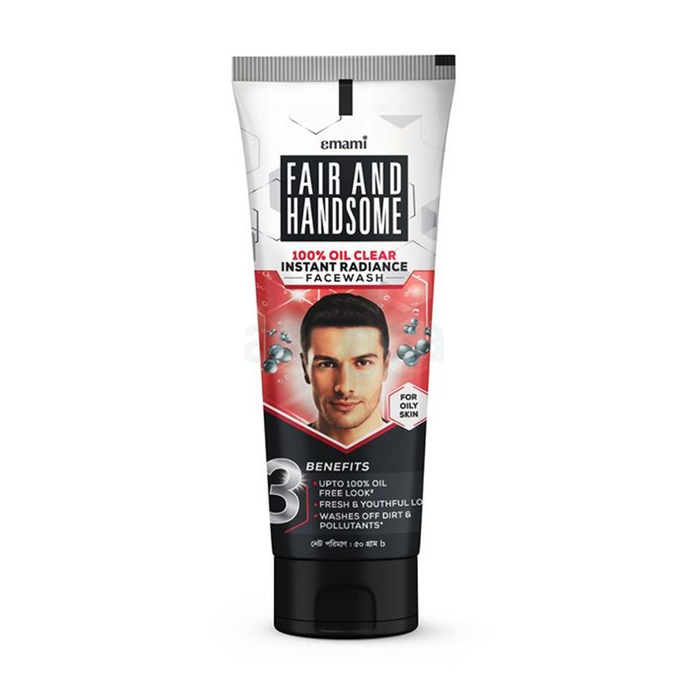 Emami Fair and Handsome 100% Oil Clear Instant Radiance Face Wash 50g  