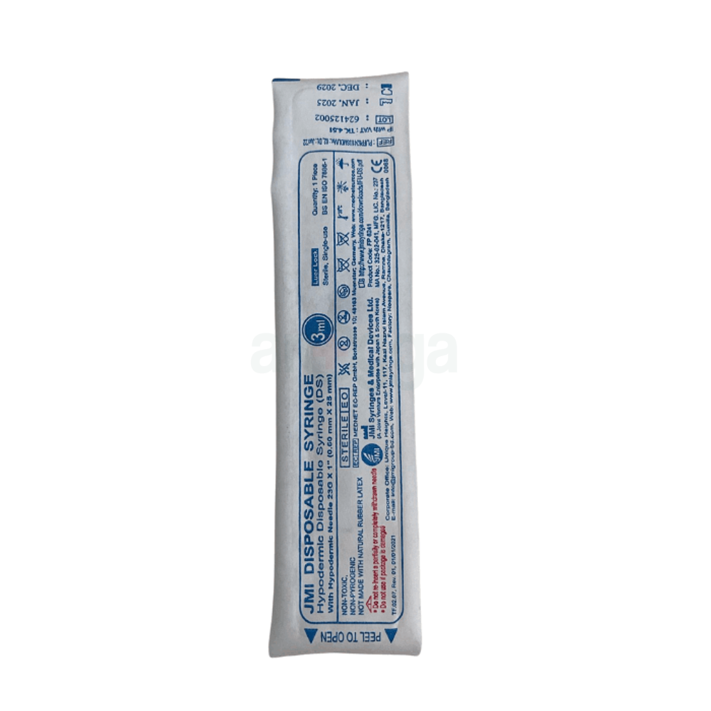 JMI Disposable Syringe 5ml (Needle 23Gx1")  