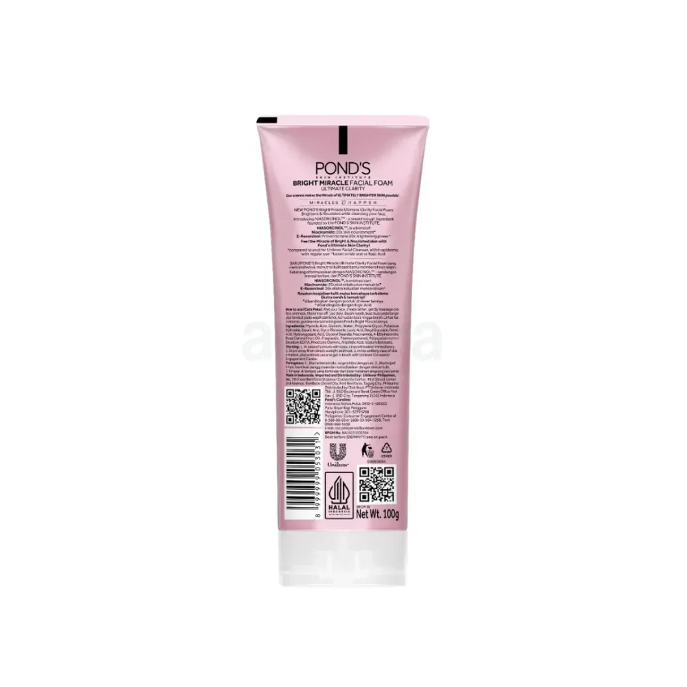 Pond's Bright Miracle Ultimate Clarity Niasorcinol Facial Foam 100gm  