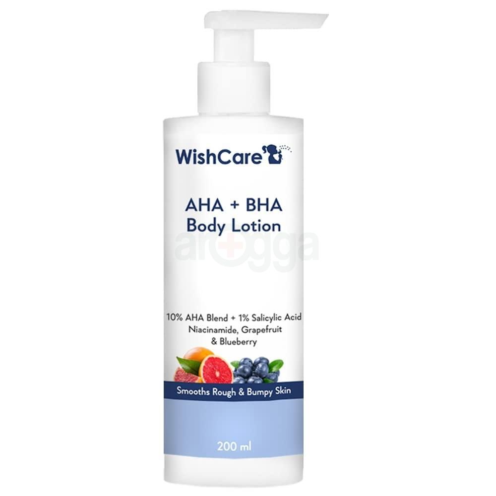 Wishcare AHA BHA Body Lotion with Niacinamide, Grapefruit & Blueberry for Smooths Rough & Bumpy Skin  