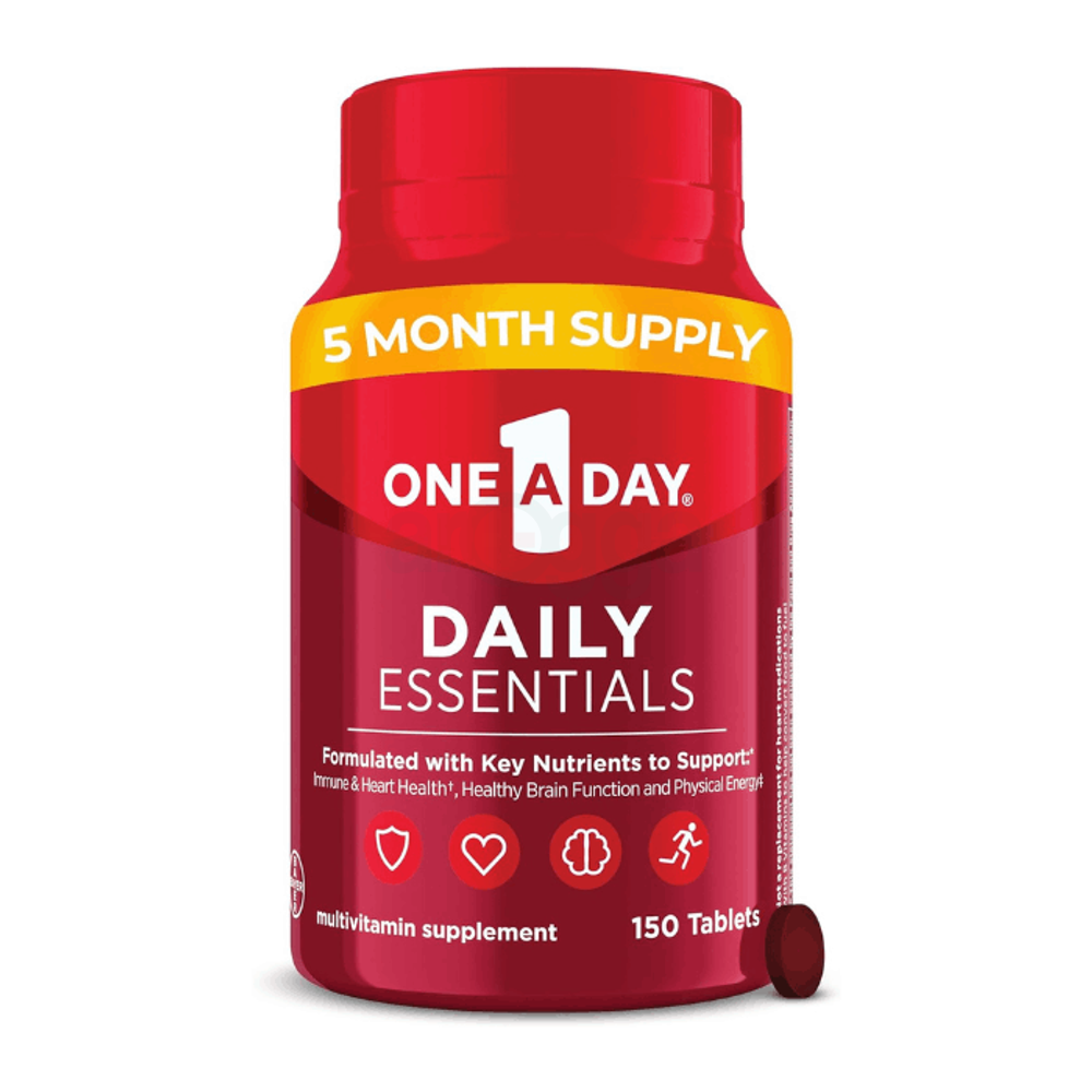 One-A-Day Daily Essentials, Multivitamin for Women & Men,Vitamin D, Vitamin B12, and Vitamin E, 150 Count​  