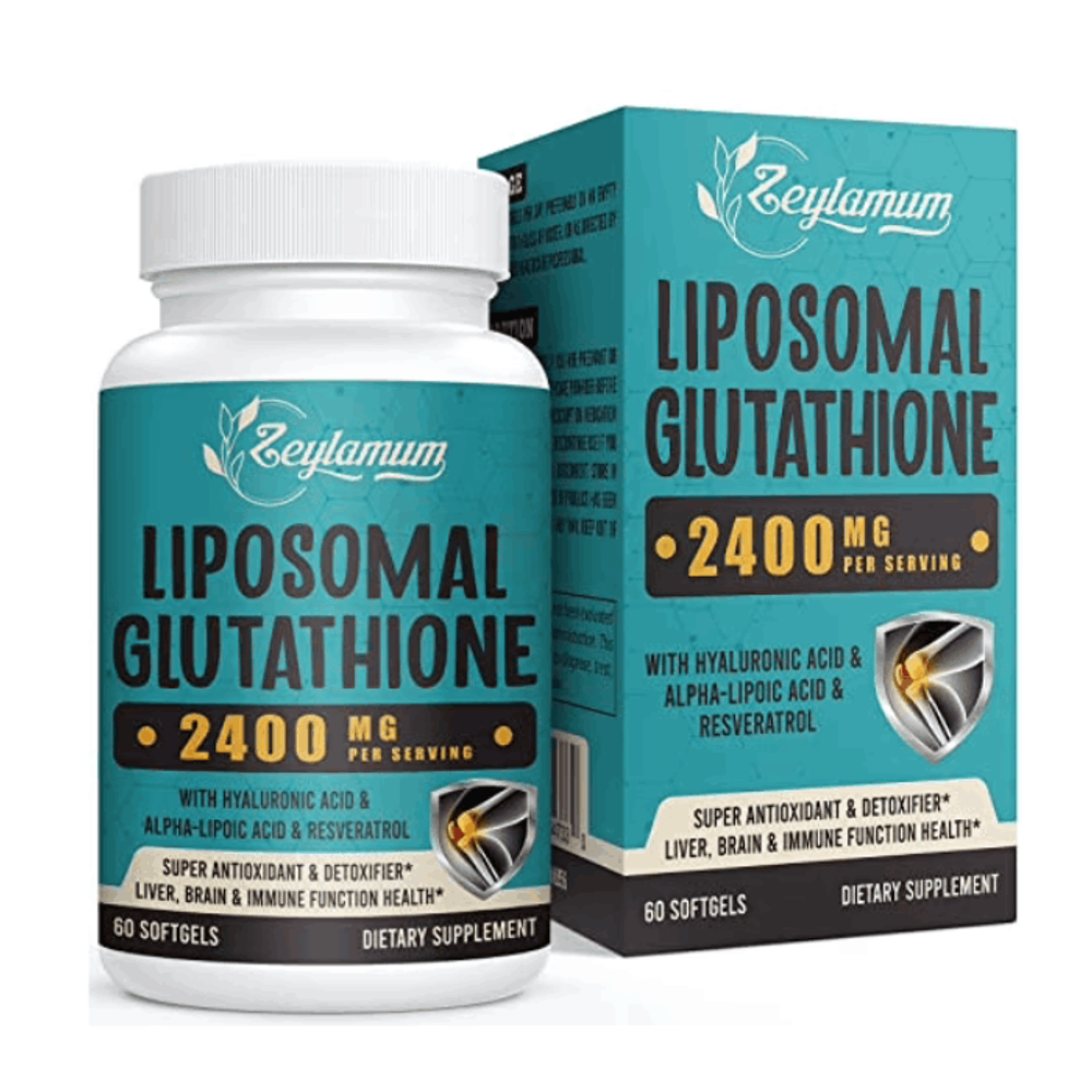 Zeylamum 2400 MG Liposomal Glutathione Softgels, Max Absorption, Active Form L-Glutathione 60 Softgels  