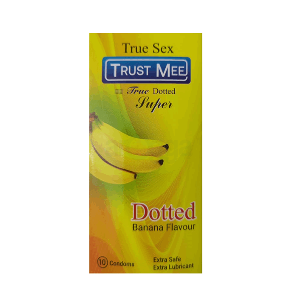 Trust Mee True Dotted Banana Flavoured Condom - 10Pcs Pack  