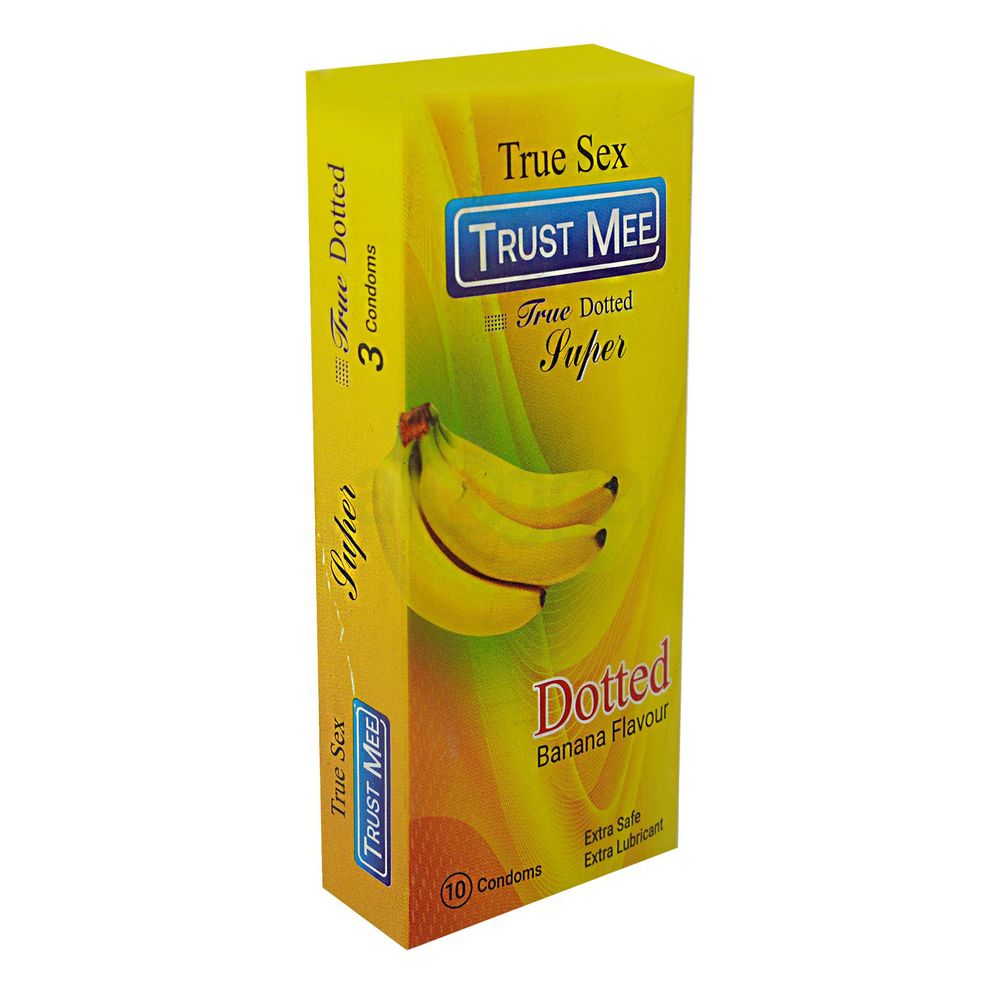 Trust Mee True Dotted Banana Flavoured Condom - 10Pcs Pack  