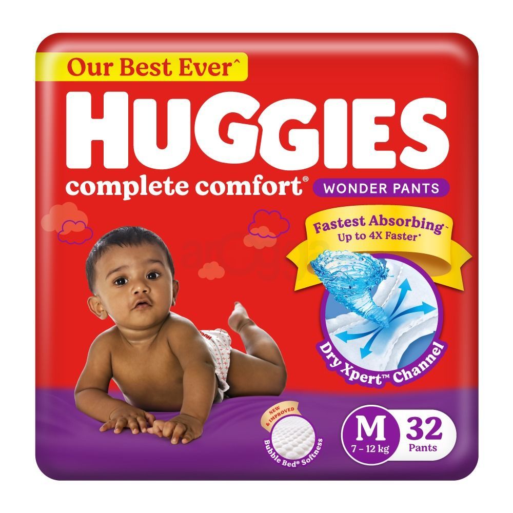Huggies Wonder Pants M 32s (7-12 kg) Bubble Bed  