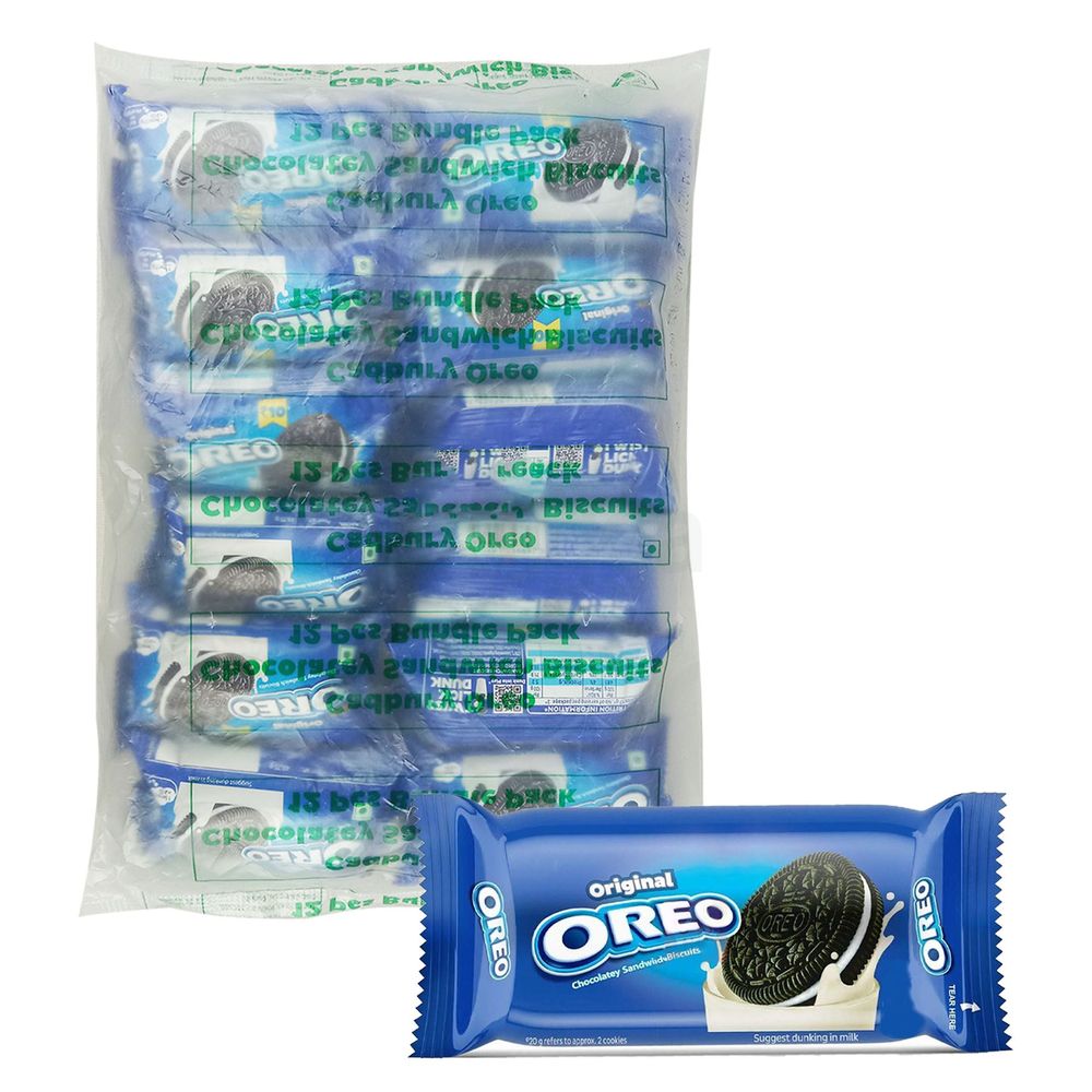 Cadbury Oreo Chocolaty Sandwich Biscuits 12 Pic Bundle Pack (Vanila)  