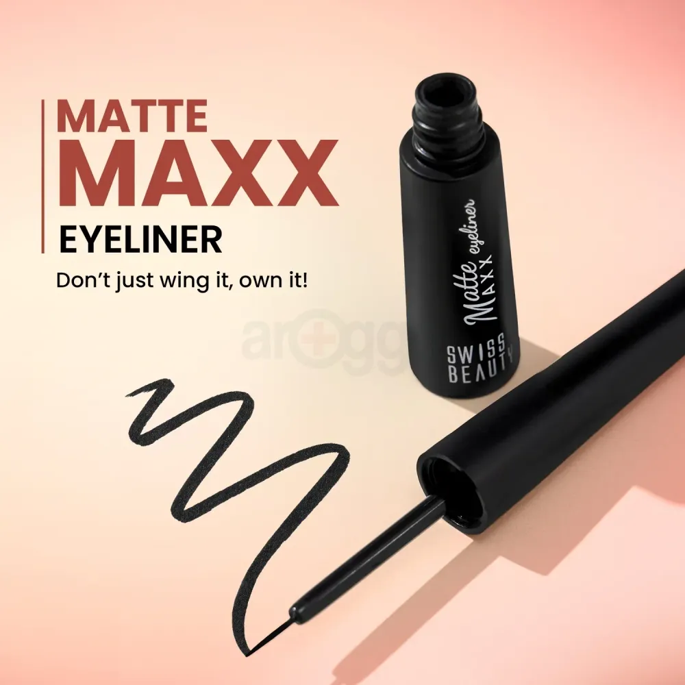 Swiss Beauty Smudge Proof Matte Max Eyeliner- 01 Black  