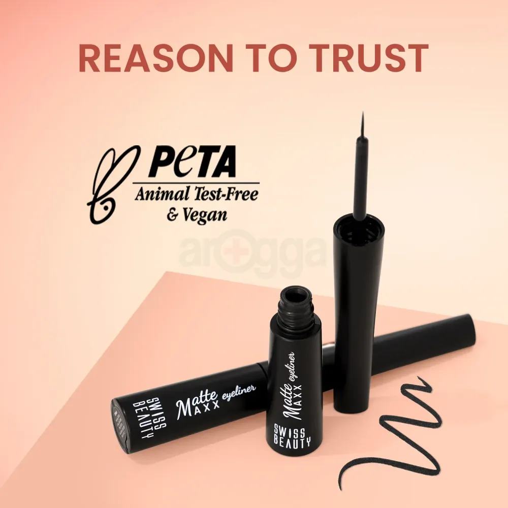 Swiss Beauty Smudge Proof Matte Max Eyeliner- 01 Black  