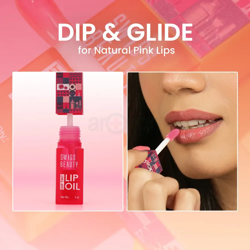 Swiss Beauty Dip Tint Lip Oil - 01 Strawberry  