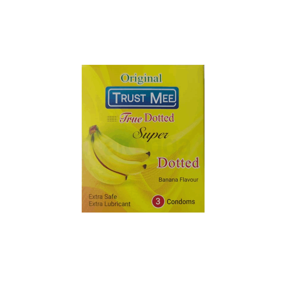 Trust Mee True Dotted Banana Flavoured Condom - 3Pcs Pack  