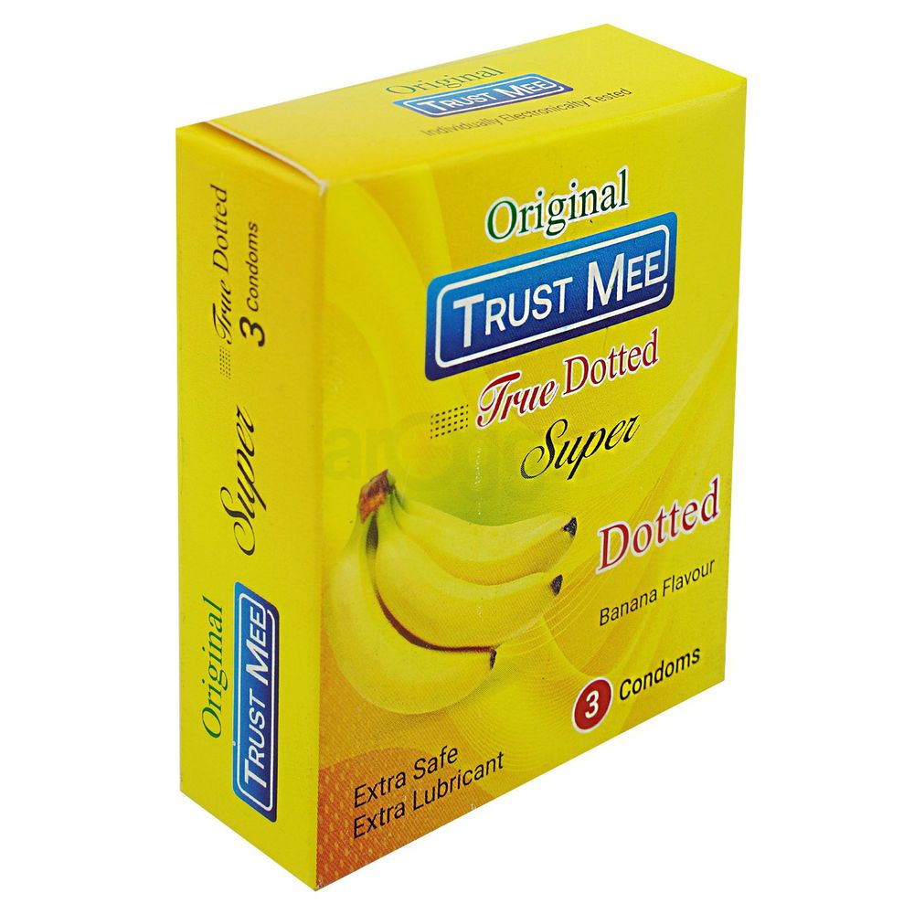 Trust Mee True Dotted Banana Flavoured Condom - 3Pcs Pack  