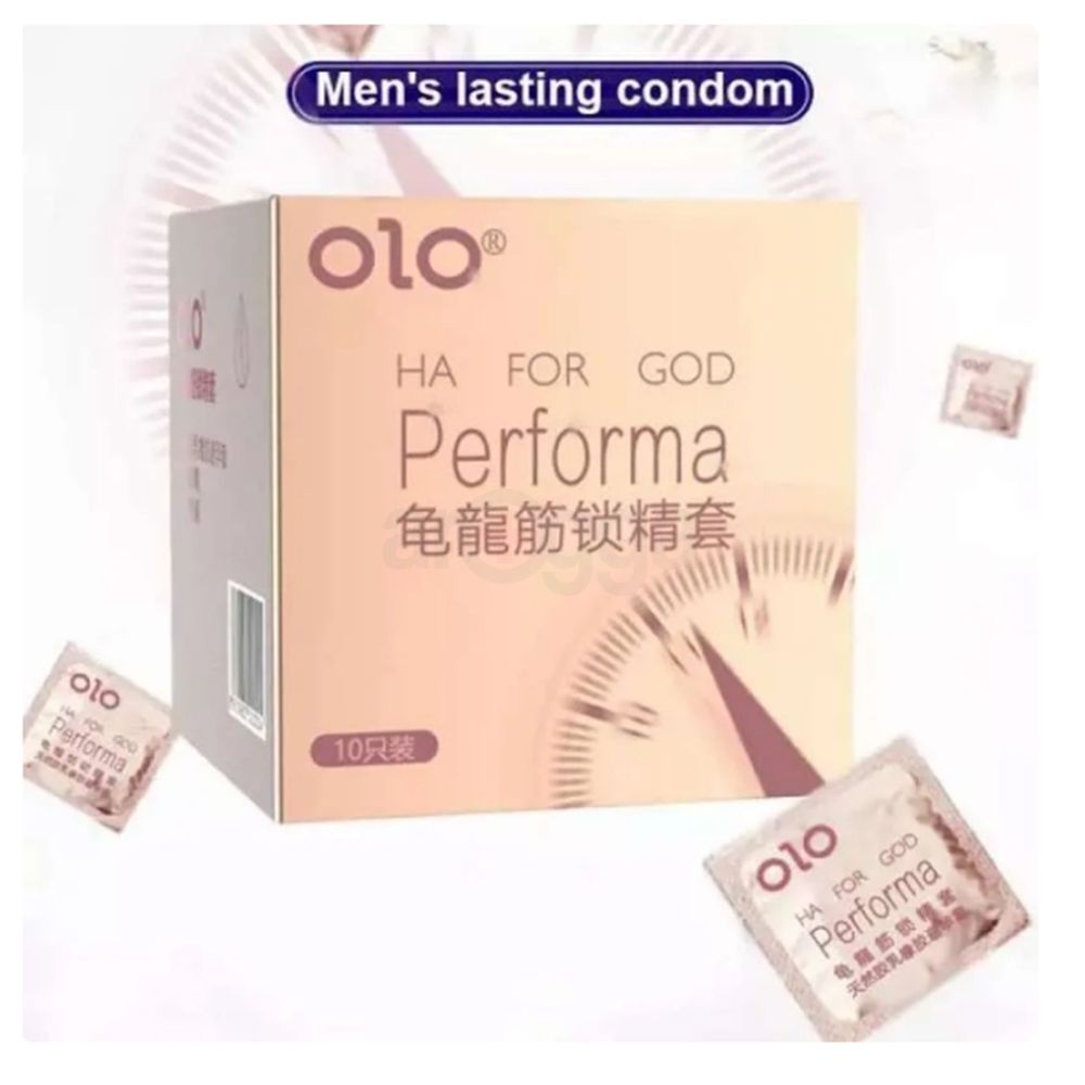 Olo Ha For God Performa Long Lasting Condom(Pink) - 10Pcs Pack  
