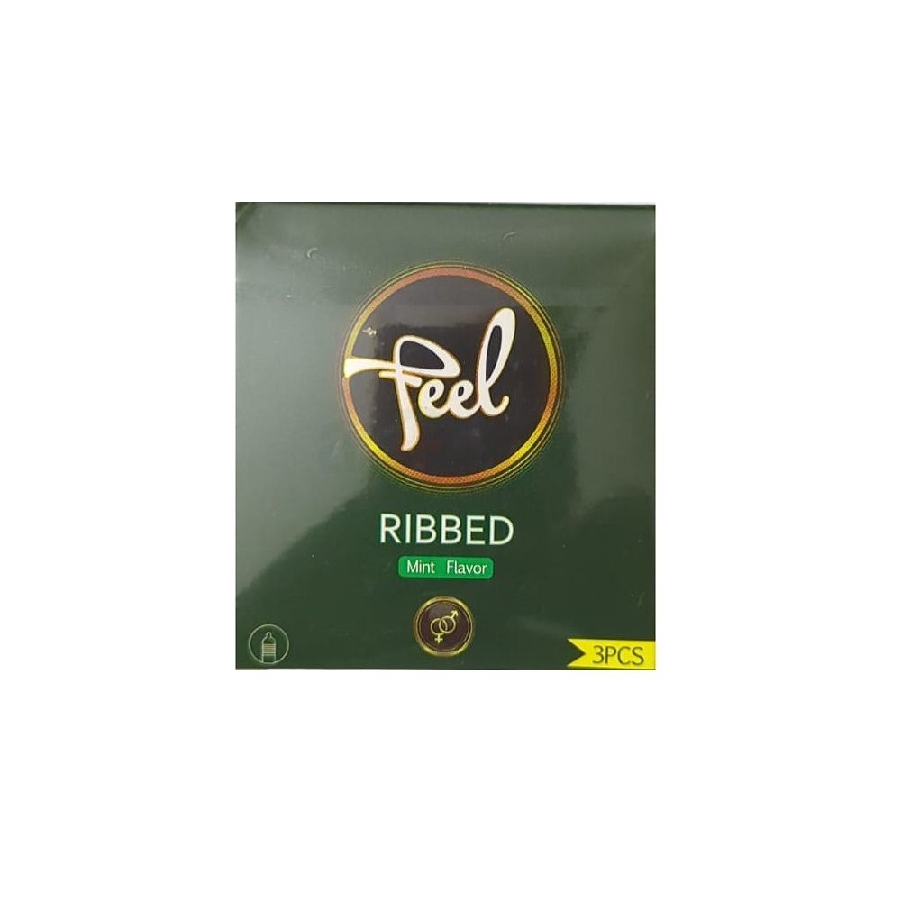 Kohinoor Feel Ribbed Mint Flavoured Condom 3pcs Pack  