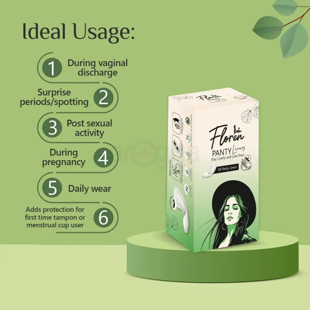 Floren Panty Liners for Women - 50Pcs  