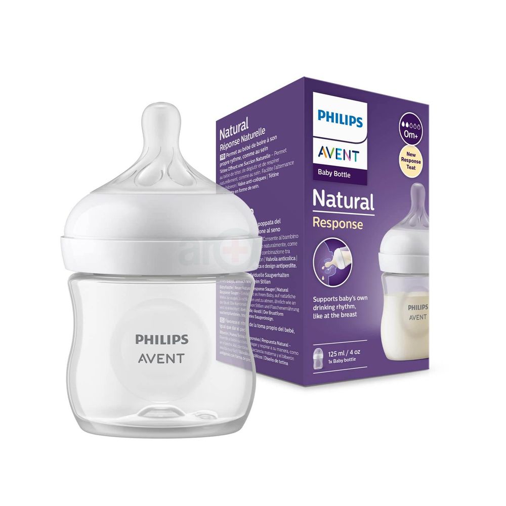 Philips Avent Natural Response Baby Feeding Bottle (0m+) 125ml (Model: SCY900/01)  