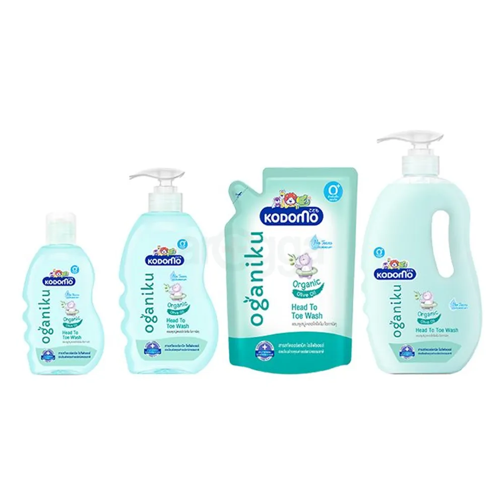 Kodomo Oganiku Head To Toe Wash with Organic Olive Oil for Newborns (0+) 800ml  